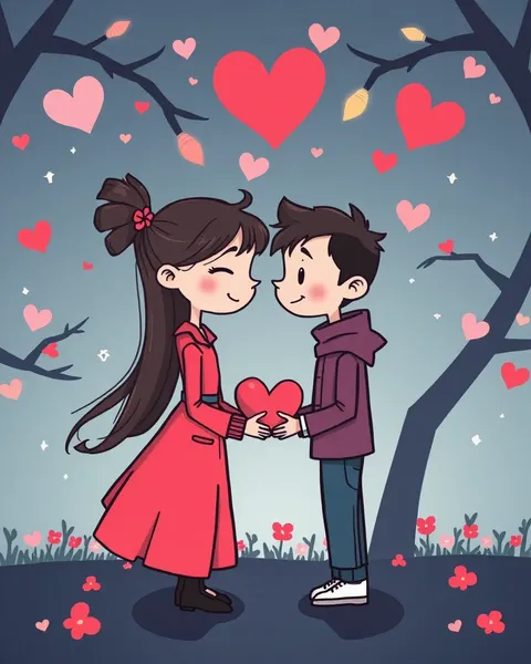 Cute Cartoon Pictures of Love and Playful Laughter