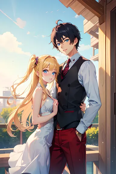 Cute Couple Anime Pictures in Beautiful Compositions