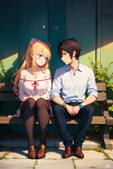 Cute Couple Anime Pictures in Romantic Scenes