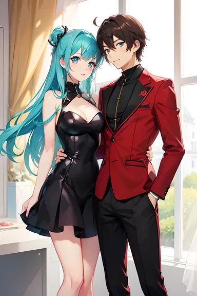 Cute Couple Anime Pictures with Adorable Outfits