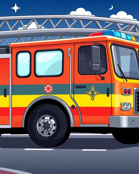 Cute Fire Truck Cartoon Pictures for Kids