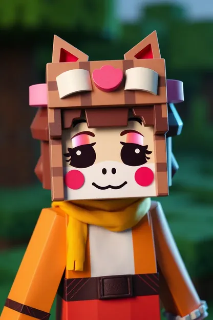 Cute Girl's Masked Character in Minecraft