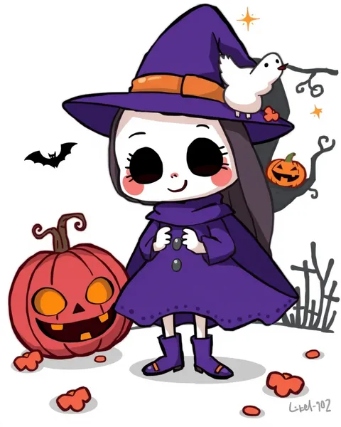 Cute Halloween Cartoon Images for Kids' Amusement