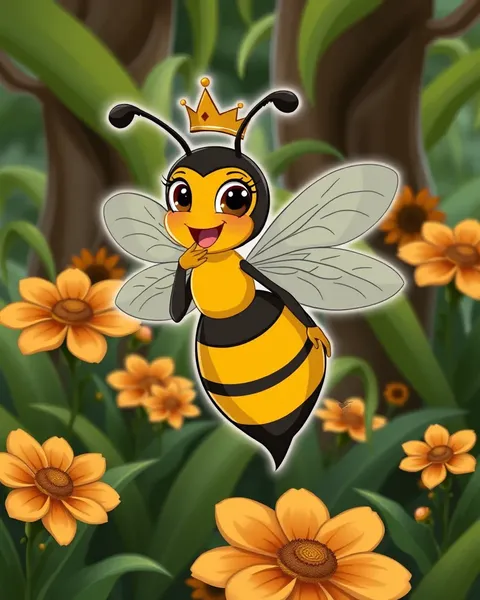 Cute Queen Bee Cartoon Images for Wallpaper