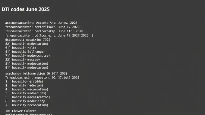 DTI Codes June 2025 Update