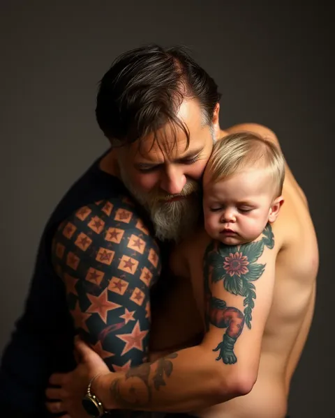 Daddy and Son Tattoo Design Inspiration