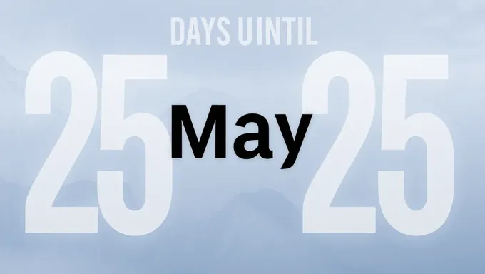 Days Until May 25 2025 Are Running Out