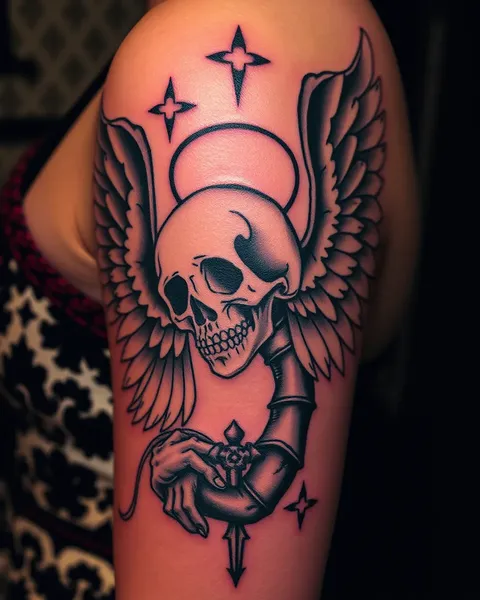 Death and Angel Tattoo Artistic Expression