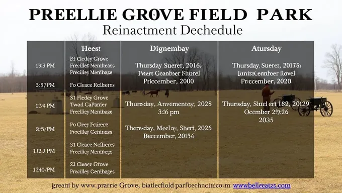 December 2025 Prairie Grove Battlefield Park Reenactment Schedule Published