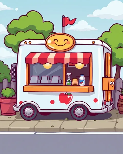 Delightful Cartoon Food Truck Images for Kids' Delight