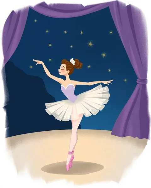 Delightful Cartoon Images of Ballerinas in Motion