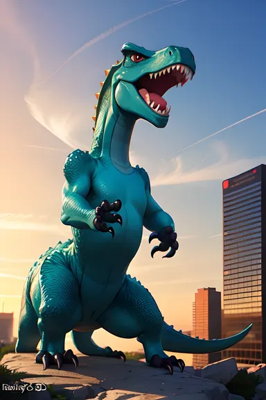 Dinosaur 3D Image Animated in 3D