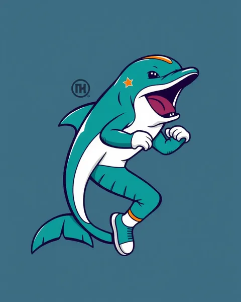 Dolphins Cartoon Images in Miami Style