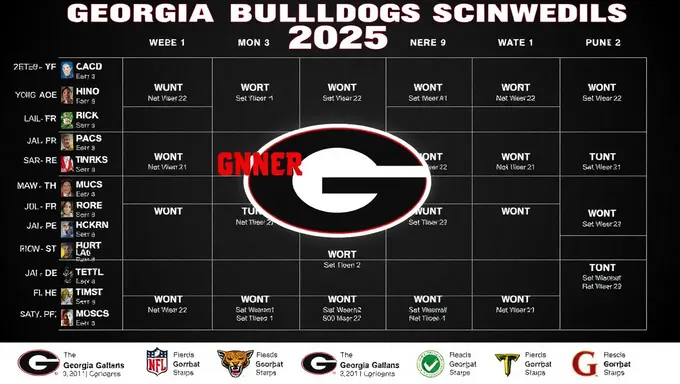 Download Georgia Bulldogs 2025 Free Printable Schedule Here