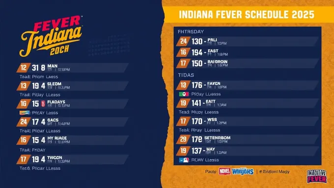 Download Indiana Fever Schedule 2025 in Printable Format