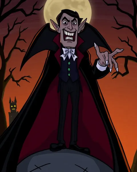 Dracula Cartoon Images with Vampire Characteristics