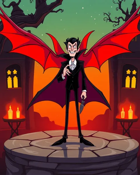 Dracula Cartoon Picture: A Legendary Monster's Cartoonized Portrait