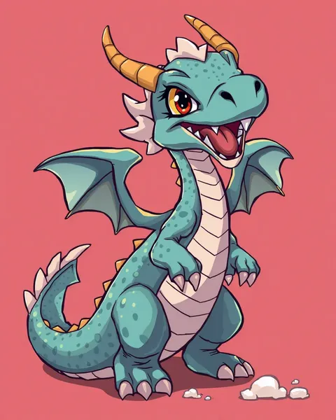 Dragon Cartoon Image Represents a Whimsical Fantasy Figure