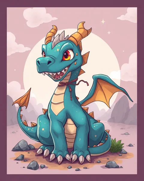 Dragon Cartoon Image Shows a Majestic Mythical Being