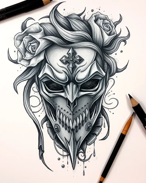 Drawing Cool Tattoo Drama Mask Brings Unique Story