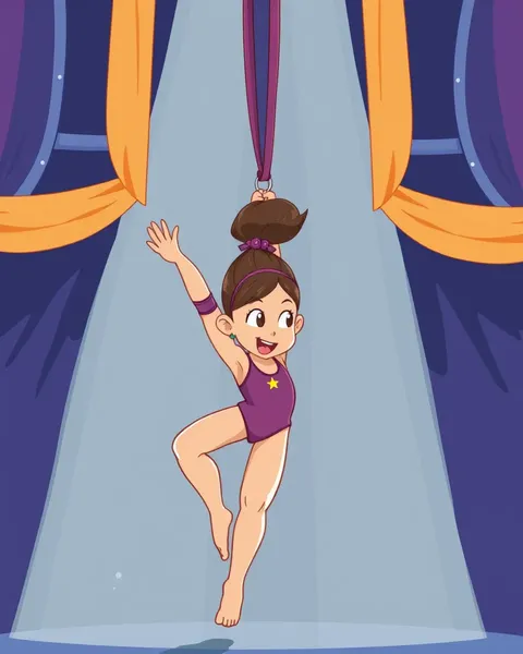 Dynamic Cartoon Gymnastics Pictures Energize Spectators