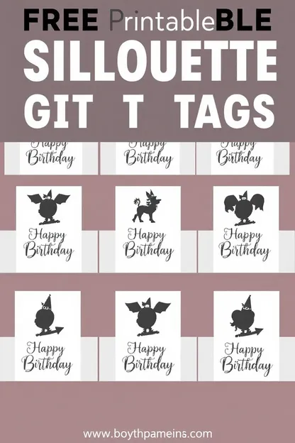 Editable Girls Birthday Gift Tags SVG File for Silhouette