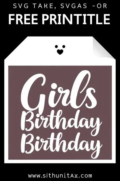 Editable Girls Birthday Gift Tags Silhouette Printable Free