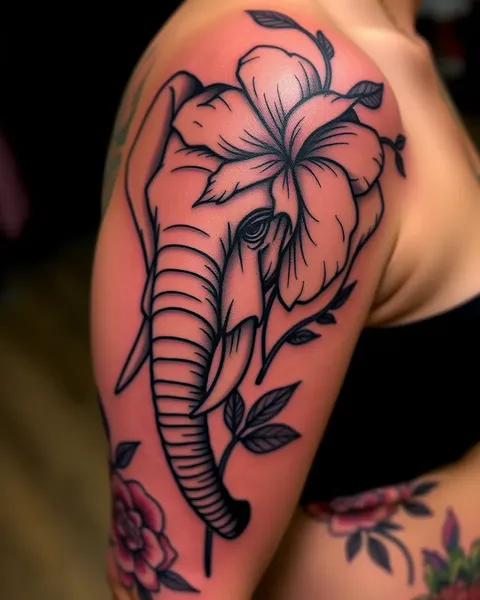 Elephant Flower Tattoo Ideas for Women and Men