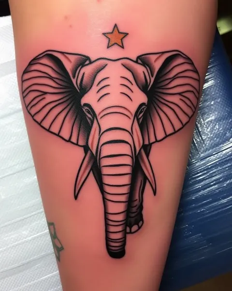 Elephant Tattoo Designs with Colorful Details