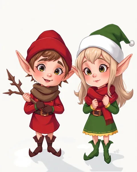 Elf Pictures Cartoon Style Illustrations