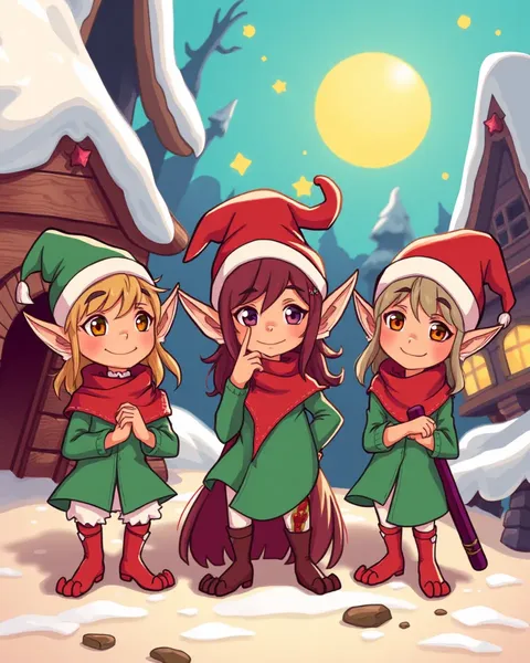 Elves Cartoon Images in Fantasy Realm