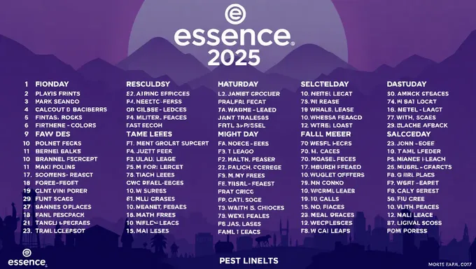 Essence Festival 2025 Lineup By Day Schedule Released