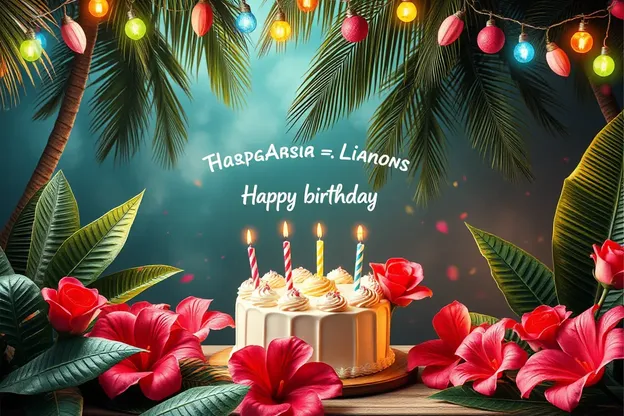 Exotic Tropical Images for Happy Birthday Greeting