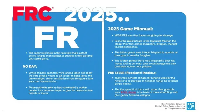 FRC 2025 Game Manual Essential Information for Teams