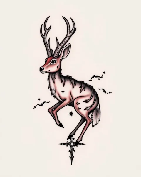 Father's Jackalope Tattoo Artistic Expression