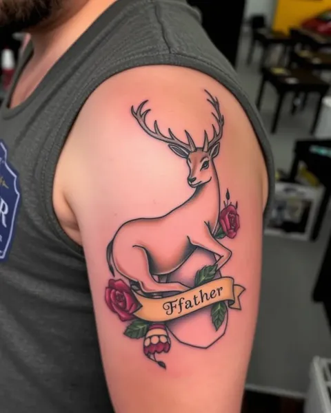 Father's Jackalope Tattoo Custom Design