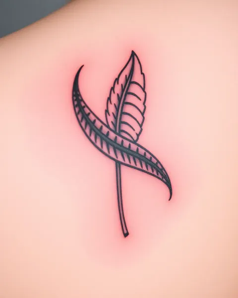 Feather Tattoo Symbolizes Protection and Courage