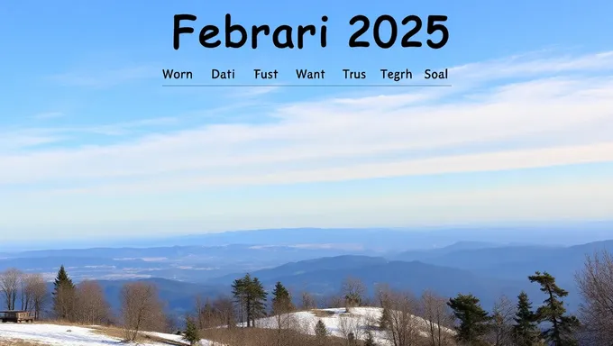 February 2025 Schedule Calendar