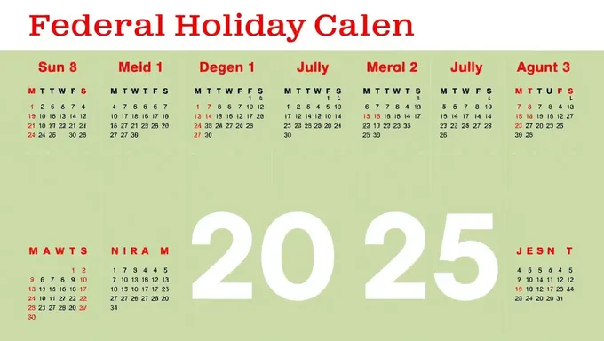 Federal Holiday Calendar 2025 Announced by Government