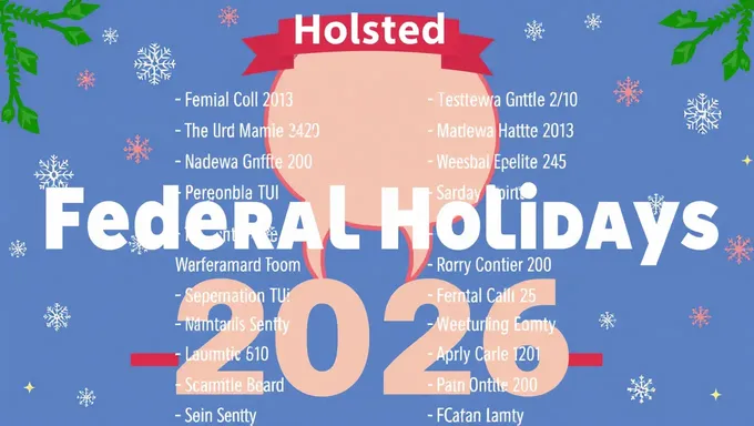 Federal Holidays in 2025 Calendar Year Schedule