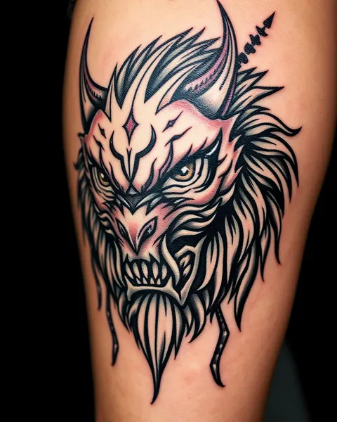 Fenrir Tattoo: Unique Norse Mythology Symbol on Human Skin