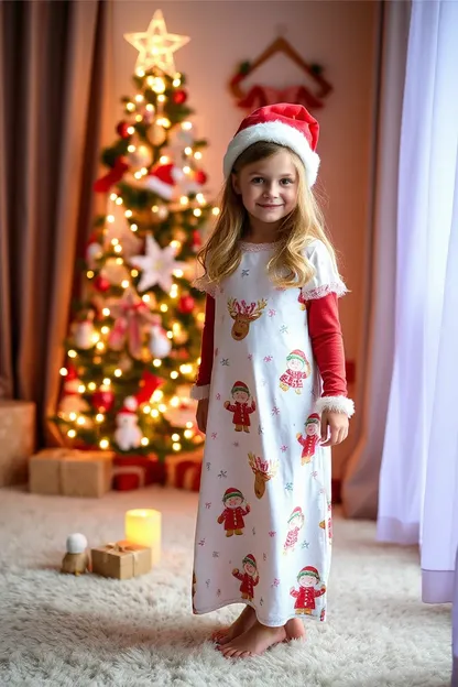 Festive Christmas Nightgown for Girls to Enjoy