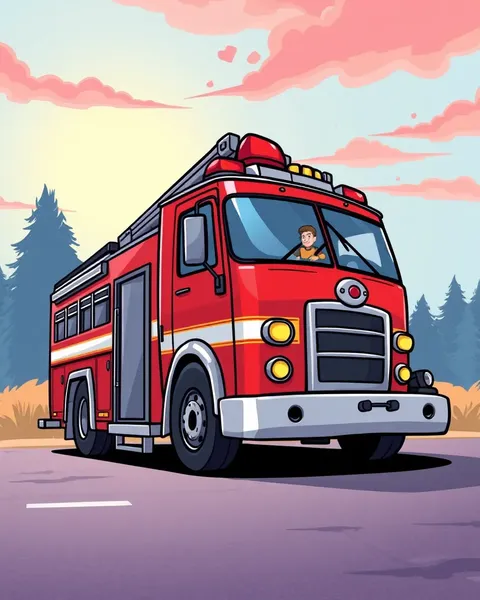 Fire Engine Cartoon Images for Animated Movies