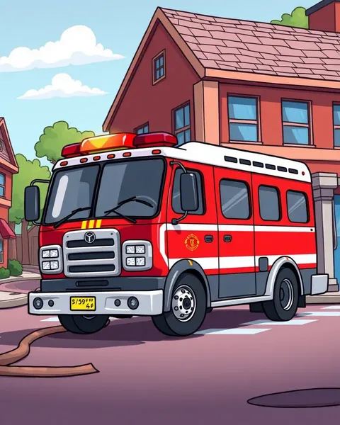 Fire Engine Cartoon Images for Children's Fun