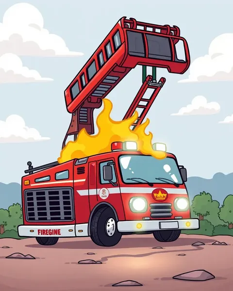 Fire Engine Cartoon Images for Kids' Play