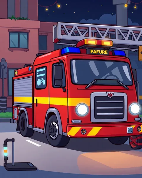 Fire Engine Cartoon Images for Kids Entertainment