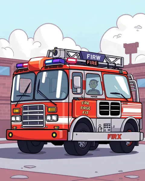 Fire Engine Cartoon Pictures for Kids' Imaginative Fun