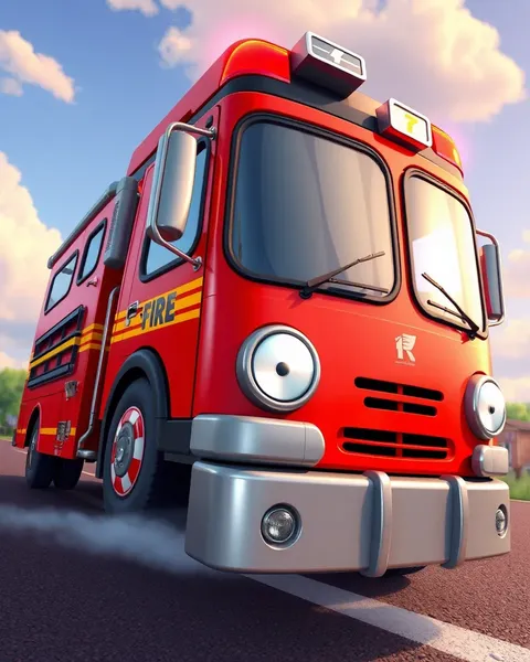 Fire Engine Cartoon Pictures for Kids