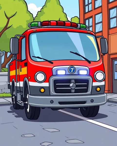 Fire Engine Cartoon Pictures for Preschoolers' Entertainment