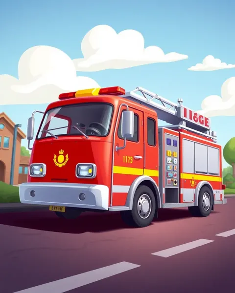 Fire Engine Cartoon Pictures for Young Ones' Amusement